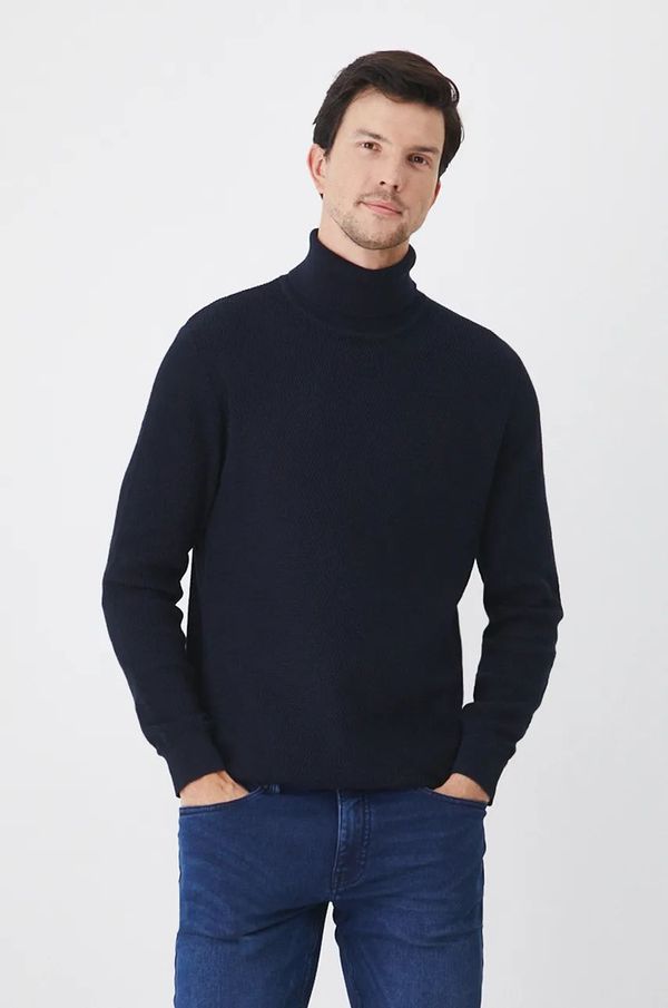 Medicine Pamučni pulover Medicine za muškarce, boja: tamno plava, s dolčevitom