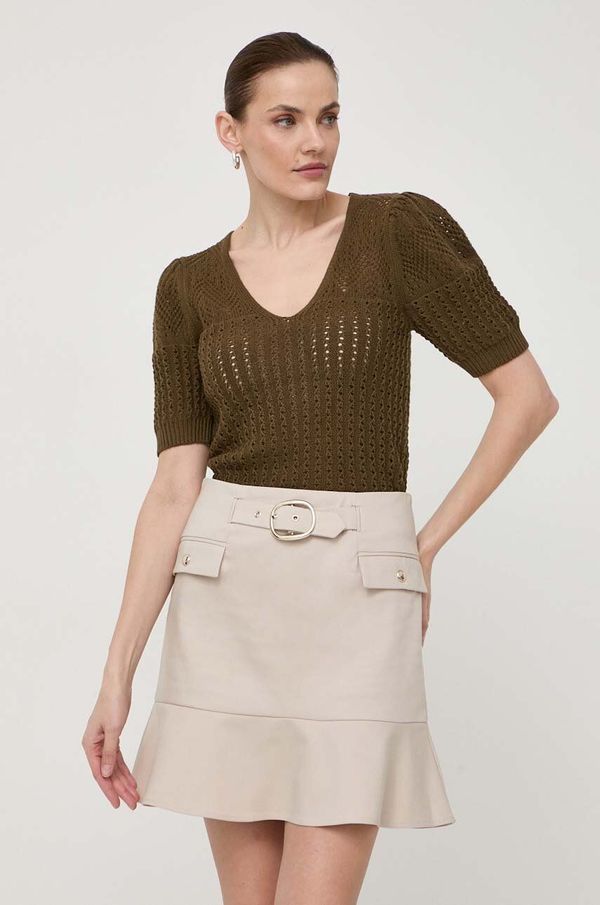 Morgan Pamučni pulover Morgan boja: zelena, lagani