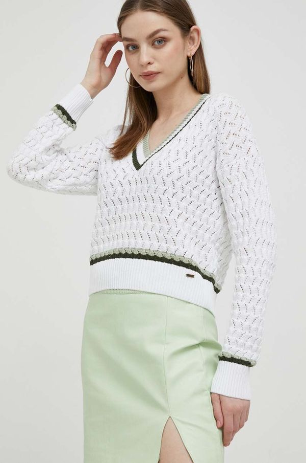 Pepe Jeans Pamučni pulover Pepe Jeans boja: bijela, lagani