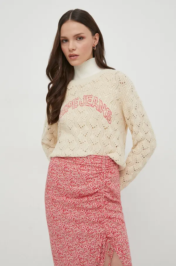 Pepe Jeans Pamučni pulover Pepe Jeans GRACE LOGO