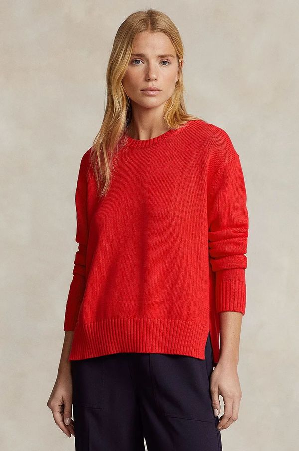 Polo Ralph Lauren Pamučni pulover Polo Ralph Lauren boja: crvena, lagani