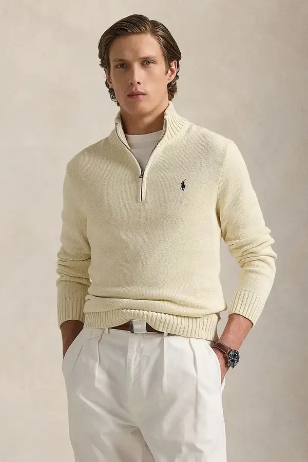 Ralph Lauren Pamučni pulover Polo Ralph Lauren boja: tamno plava, topli, 710859939