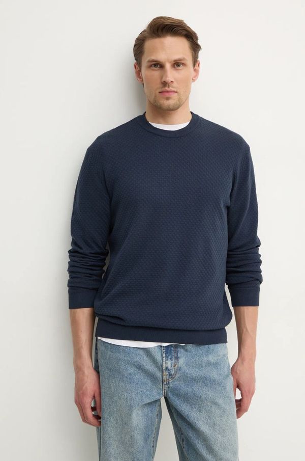 Sisley Pamučni pulover Sisley boja: tamno plava, lagani, 1198S104B