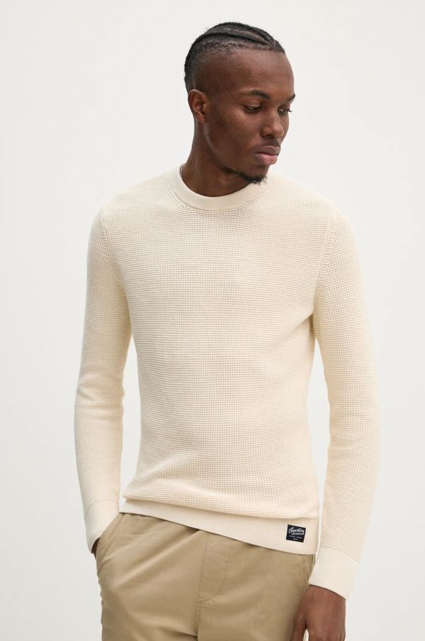 Superdry Pamučni pulover Superdry boja: bež, M6110657A-6ZC