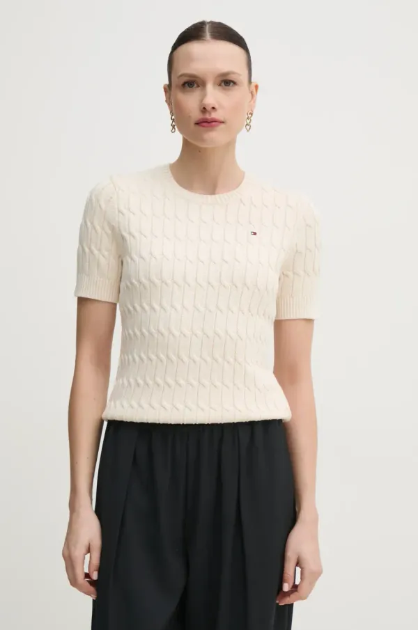 Tommy Hilfiger Pamučni pulover Tommy Hilfiger boja: tamno plava, lagani, WW0WW38744