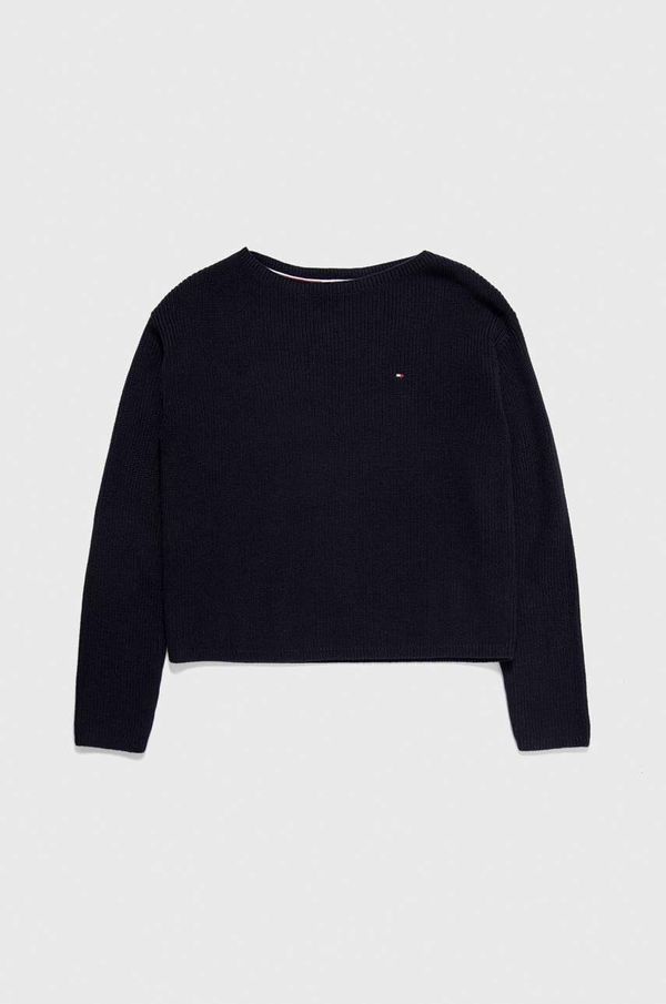 Tommy Hilfiger Pamučni pulover Tommy Hilfiger boja: tamno plava, lagani, WW0WW40345