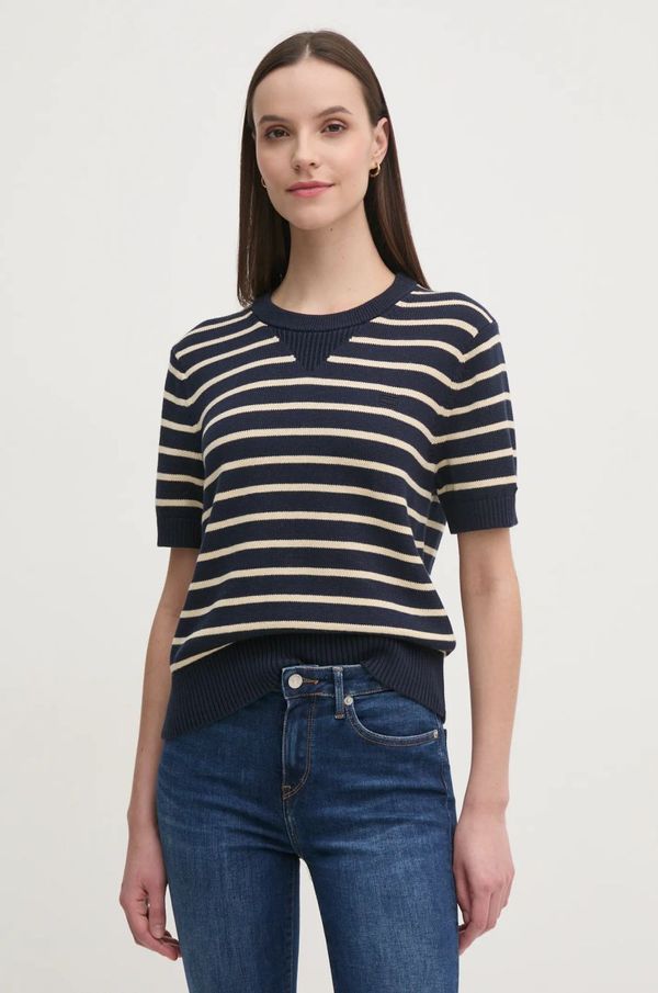 Tommy Hilfiger Pamučni pulover Tommy Hilfiger boja: tamno plava, WW0WW43950