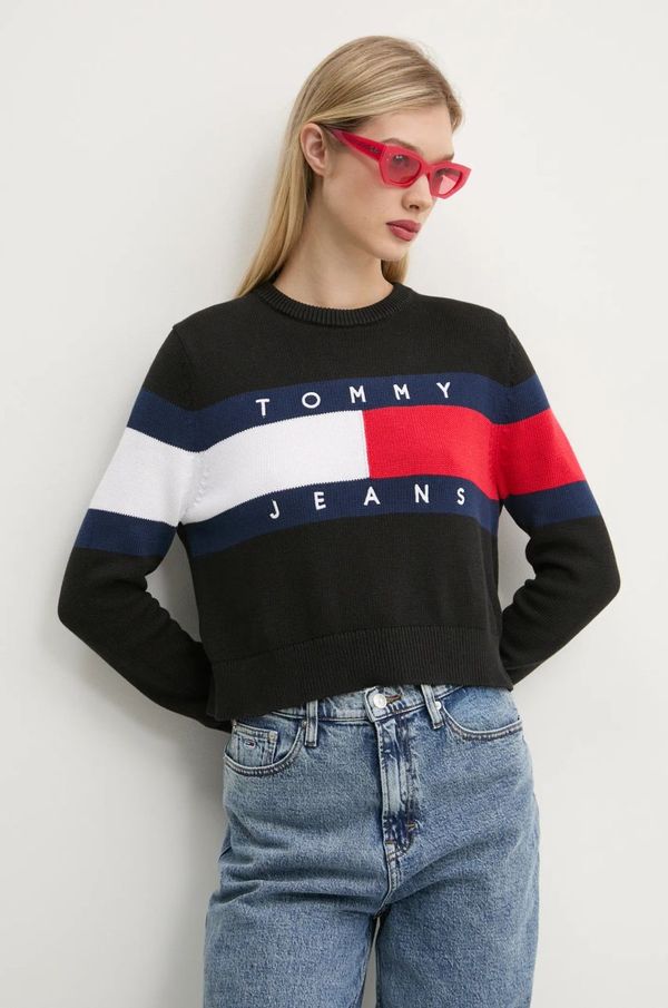 Tommy Jeans Pamučni pulover Tommy Jeans boja: crna, DW0DW19335
