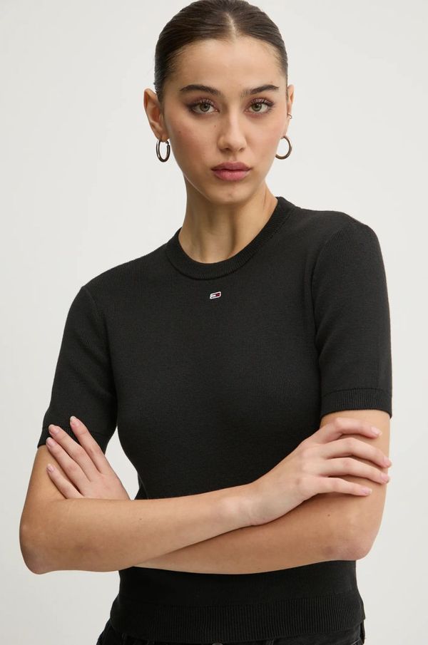 Tommy Jeans Pamučni pulover Tommy Jeans boja: crna, lagani, DW0DW19336