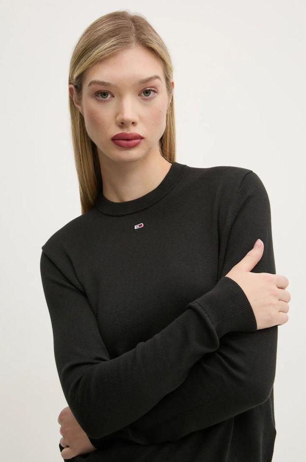 Tommy Jeans Pamučni pulover Tommy Jeans boja: crna, lagani, DW0DW20159