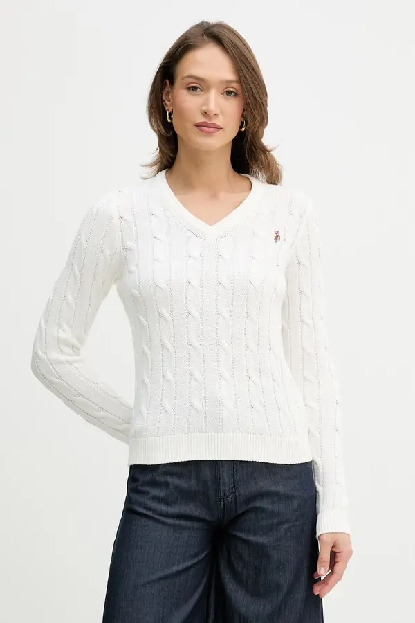U.S. Polo Assn. Pamučni pulover U.S. Polo Assn. V-NECK CABLE