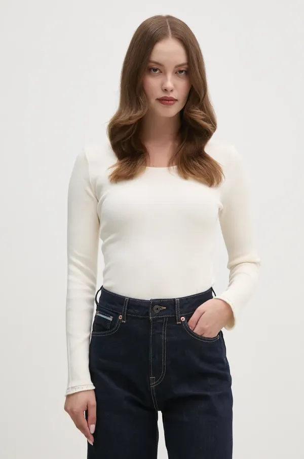 United Colors of Benetton Pamučni pulover United Colors of Benetton boja: bež, 10943M01S