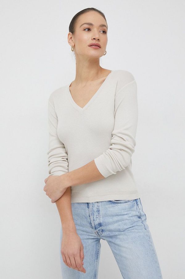 United Colors of Benetton Pamučni pulover United Colors of Benetton za žene, boja: bež, lagani