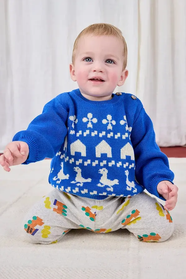Bobo Choses Pamučni pulover za bebe Bobo Choses Farm jaquard