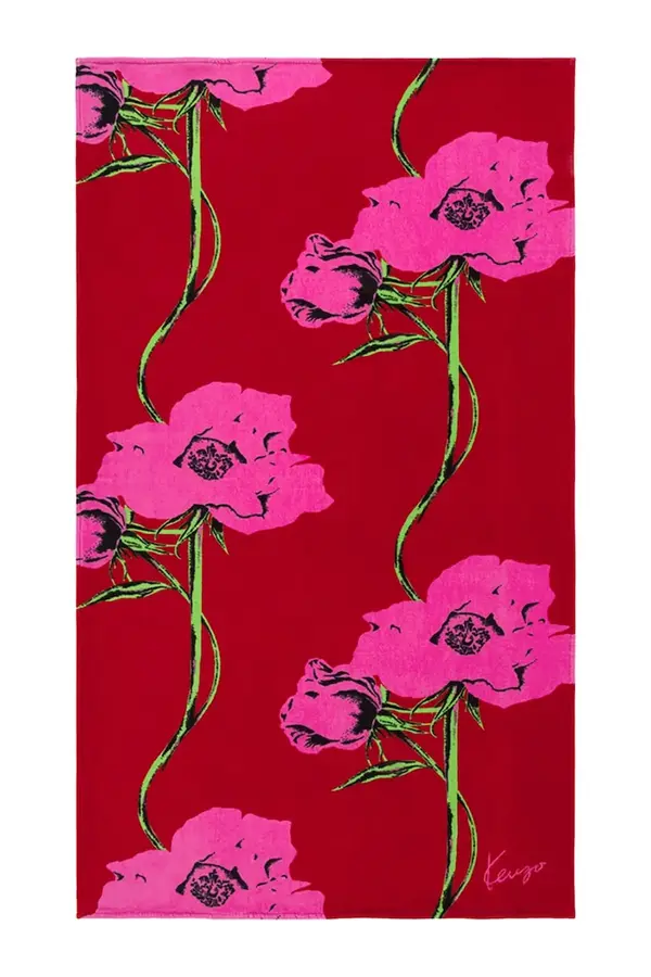 Kenzo Pamučni ručnik za plažu Kenzo KPOP Rouge 100 x 170 cm