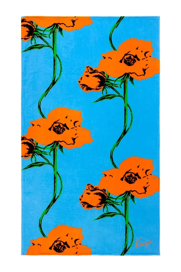 Kenzo Pamučni ručnik za plažu Kenzo KPOP Turquoise 100 x 170 cm