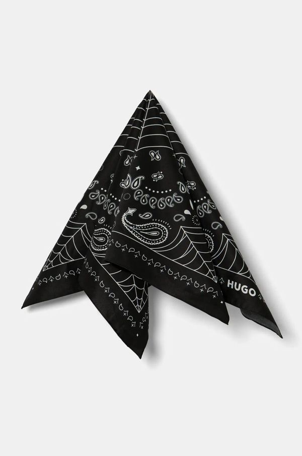Hugo Pamučni šal HUGO boja: smeđa, s uzorkom, 50536055