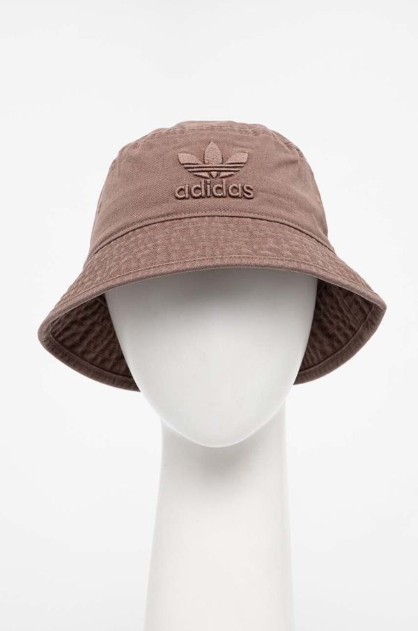 adidas Originals Pamučni šešir adidas Originals boja: smeđa, pamučni