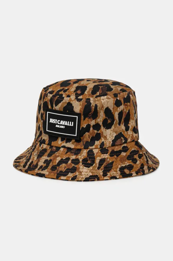 Just Cavalli Pamučni šešir Just Cavalli boja: smeđa, pamučni, 78QAZK20 ZG345