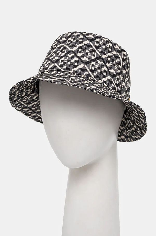 Tory Burch Pamučni šešir Tory Burch Prismatic T Monogram boja: bež, pamučni, 162760