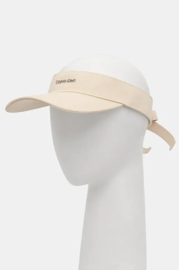 Calvin Klein Pamučni šilt Calvin Klein boja: bež, bez uzorka, K60K613144