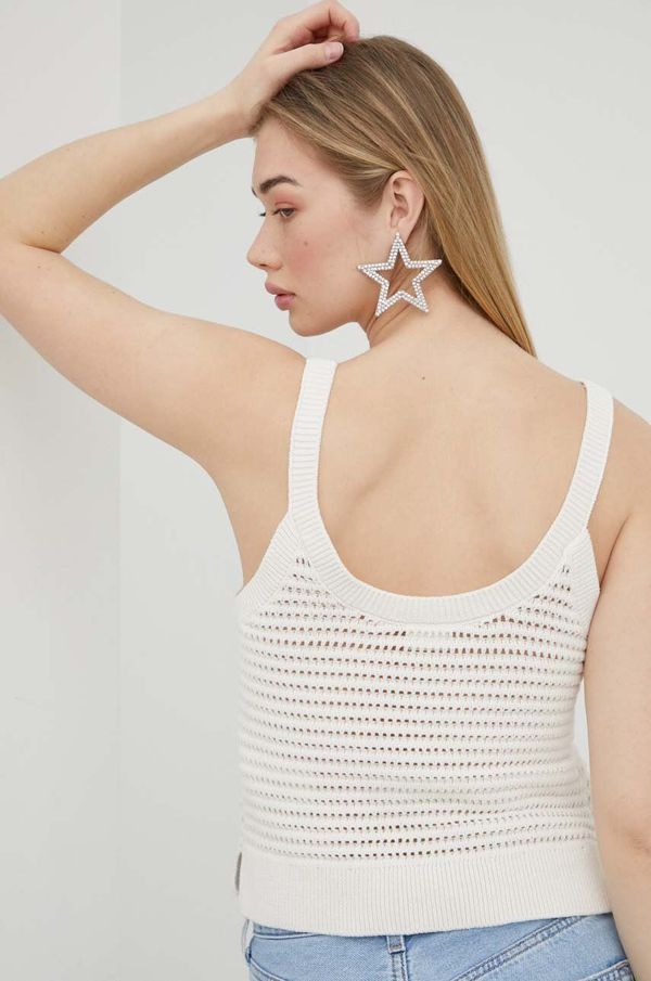 Abercrombie & Fitch Pamučni top Abercrombie & Fitch boja: bež