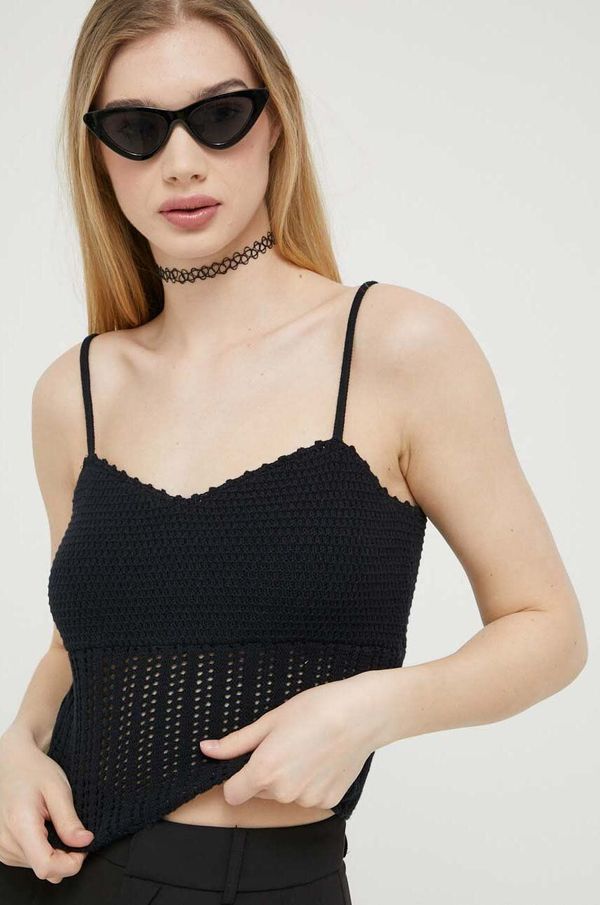 Abercrombie & Fitch Pamučni top Abercrombie & Fitch boja: crna