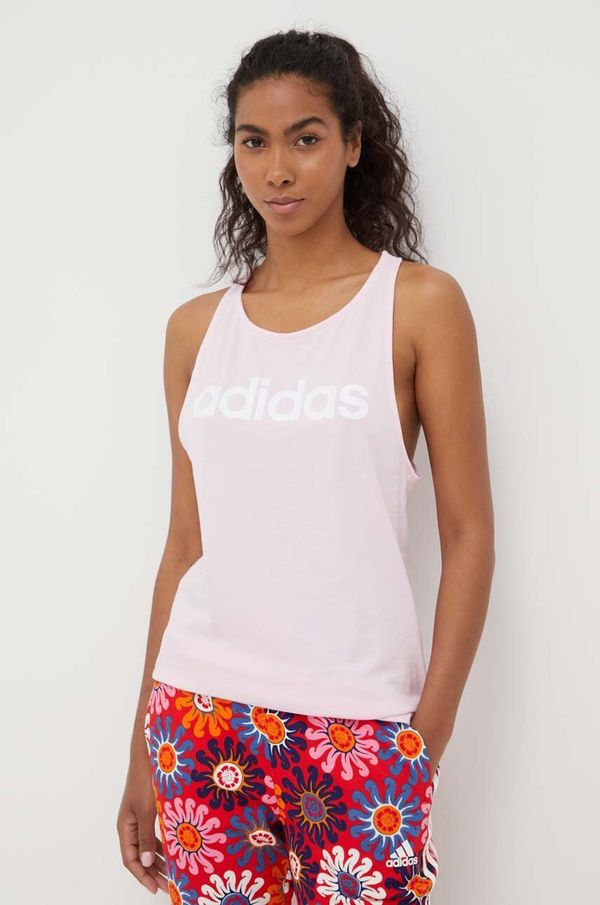 adidas Pamučni top adidas boja: ružičasta