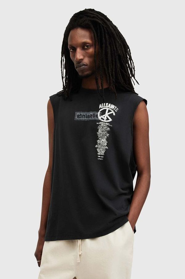 AllSaints Pamučni top AllSaints STOCK SL CREW boja: crna, M042PA
