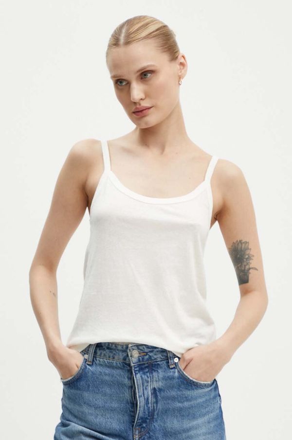 American Vintage Pamučni top American Vintage boja: bež, GAMI01BH24