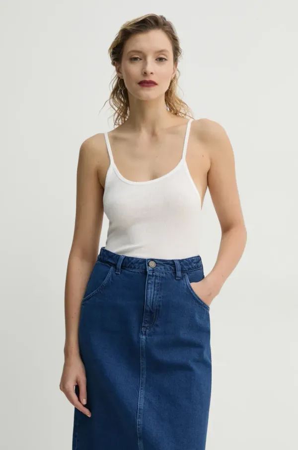 American Vintage Pamučni top American Vintage boja: bijela, SUL01BE25