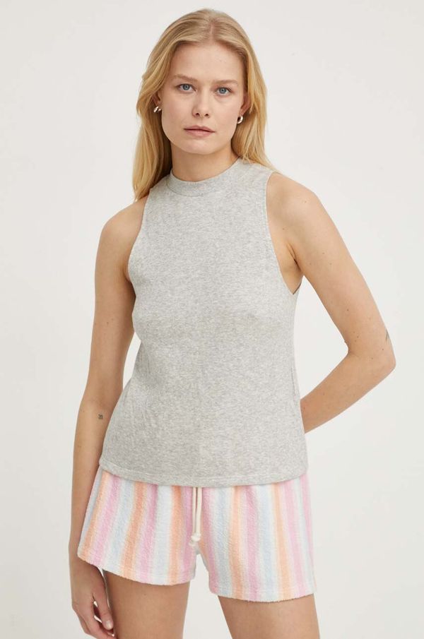 American Vintage Pamučni top American Vintage boja: siva