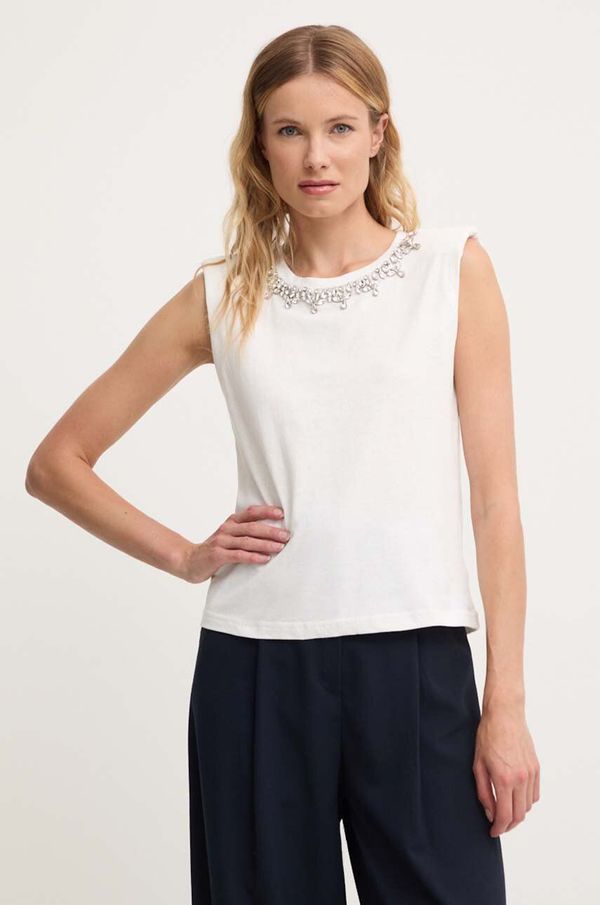 Answear Lab Pamučni top Answear Lab boja: bijela