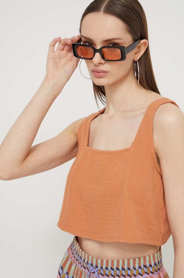 Billabong Pamučni top Billabong boja: narančasta