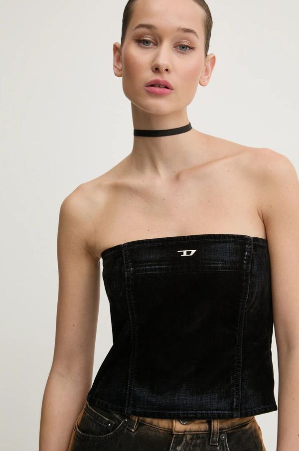 Diesel Pamučni top Diesel DE-VILLE TANK TOP boja: tamno plava, bez uzorka, A12774.068QY