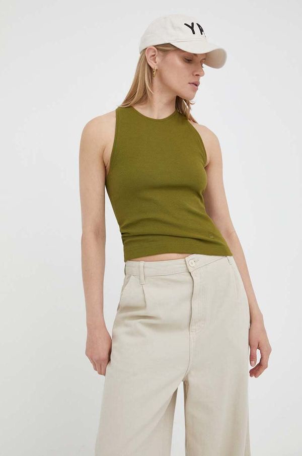 G-Star Raw Pamučni top G-Star Raw boja: zelena