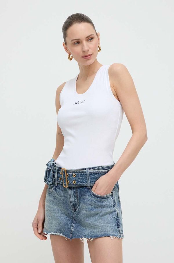 Karl Lagerfeld Pamučni top Karl Lagerfeld boja: bijela