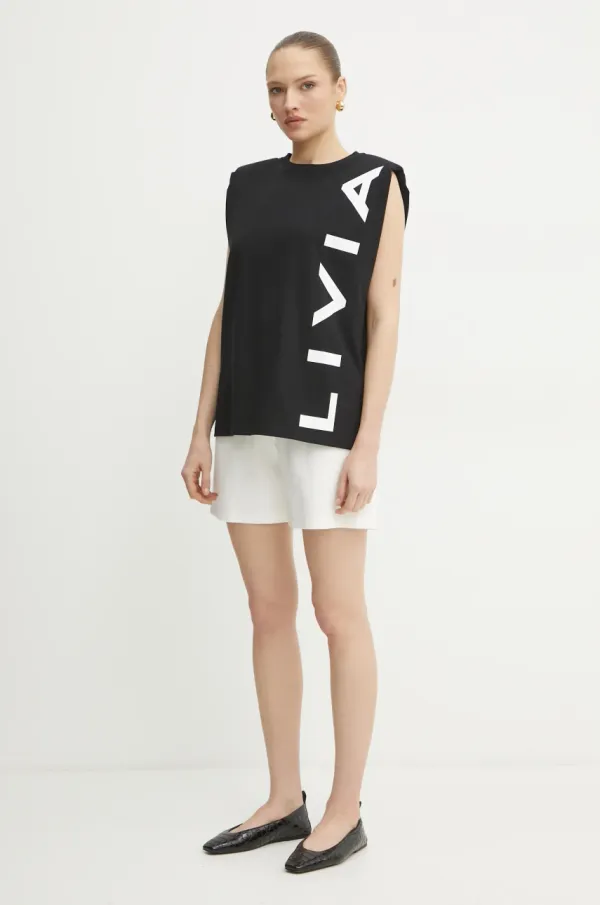 Liviana Conti Pamučni top Liviana Conti boja: crna, F5SW60