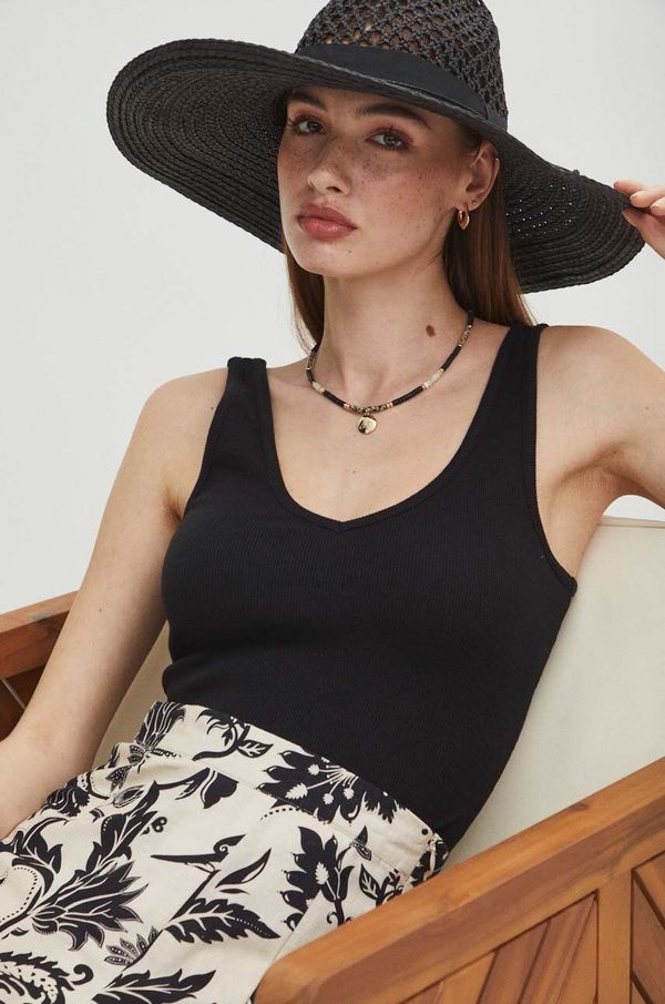 Medicine Pamučni top Medicine za žene, boja: crna