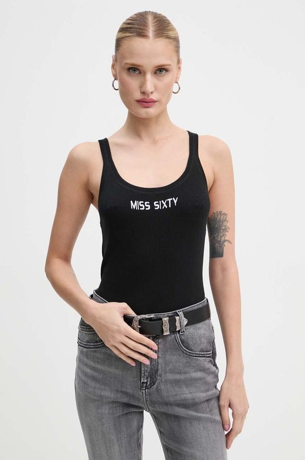 Miss Sixty Pamučni top Miss Sixty boja: crna, 6L2RJ3580000