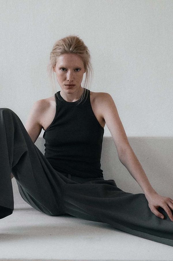 Muuv. Pamučni top MUUV. PRESSE boja: zelena, PRESSE