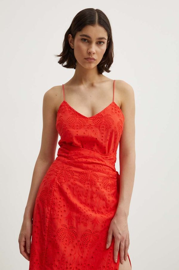 Never Fully Dressed Pamučni top Never Fully Dressed Cami Top boja: crvena, bez uzorka, NFDTO768