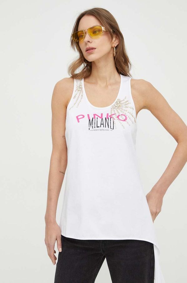 Pinko Pamučni top Pinko boja: bijela