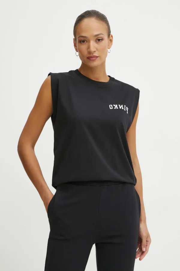 Pinko Pamučni top Pinko boja: crna, 104268 A2C0