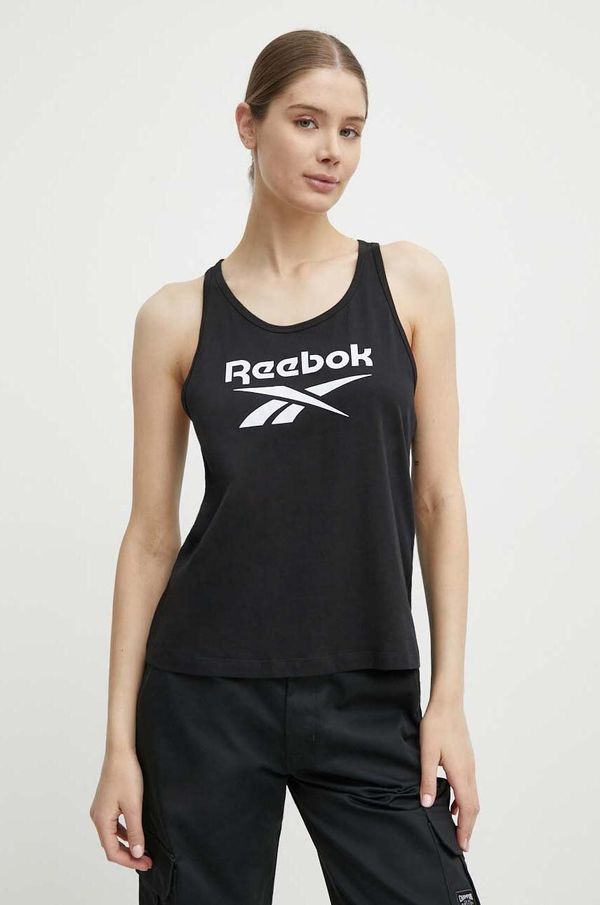 Reebok Pamučni top Reebok Identity boja: crna, 100034778