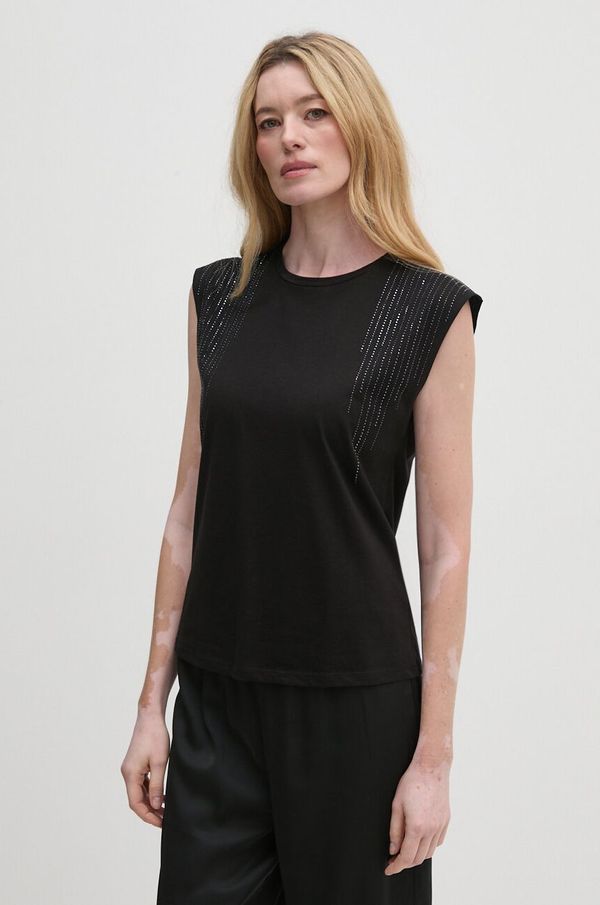 Sisley Pamučni top Sisley boja: crna, 351SL106J