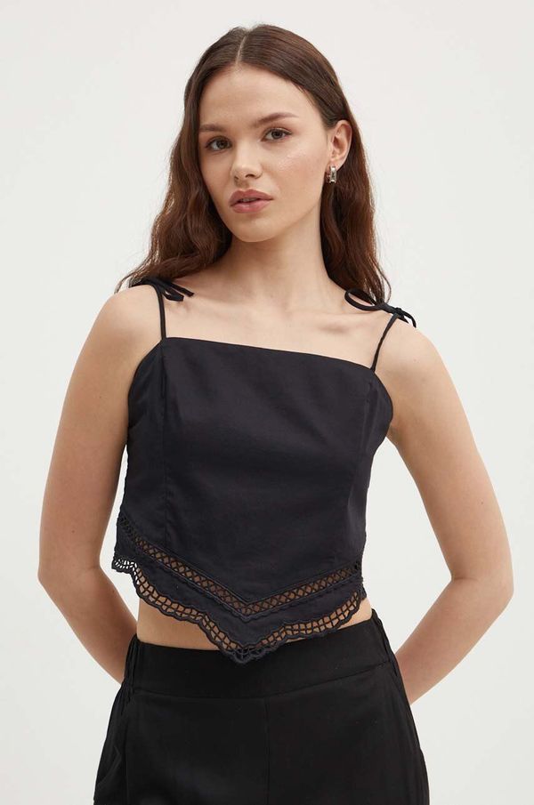 Sisley Pamučni top Sisley boja: crna