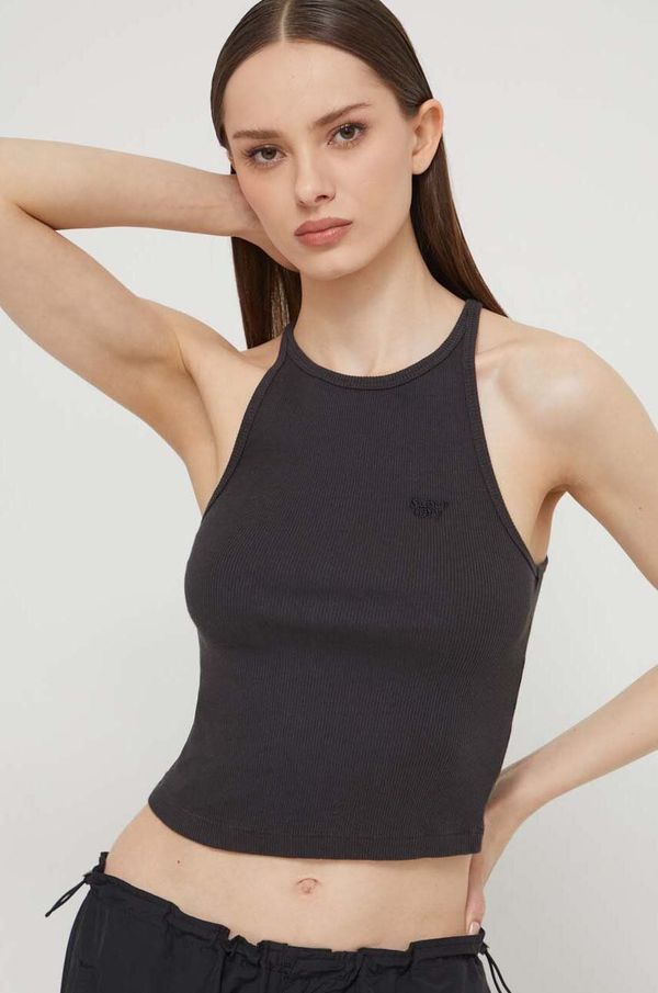 Superdry Pamučni top Superdry boja: siva