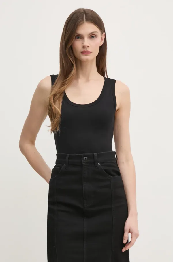 United Colors of Benetton Pamučni top United Colors of Benetton boja: crna, 3GA2DH010