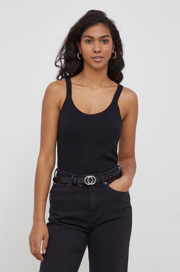 United Colors of Benetton Pamučni top United Colors of Benetton boja: crna